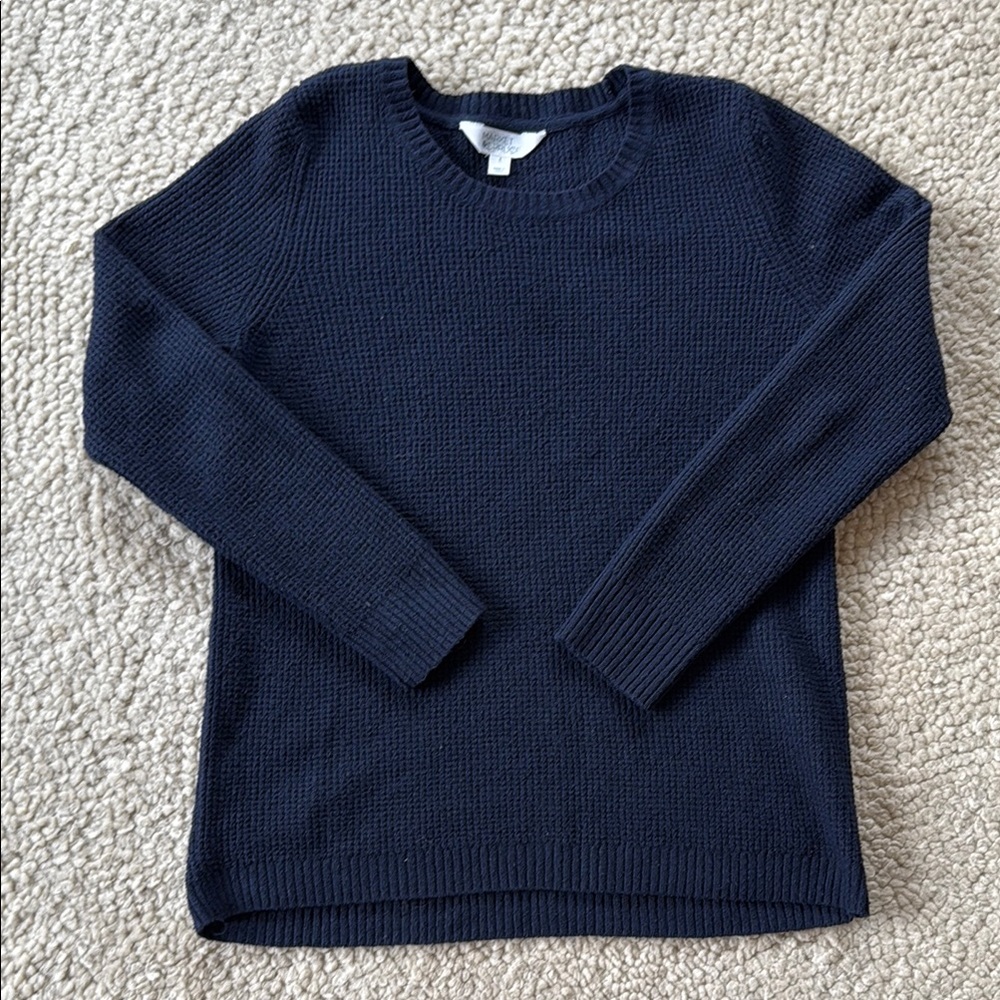 Market & Spruce Navy Crew Neck Sweater
